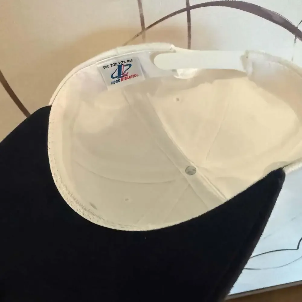 Vintage Tennessee Titans Logo Athletic Snapback Hat Cream and Navy - Picture 3 of 4